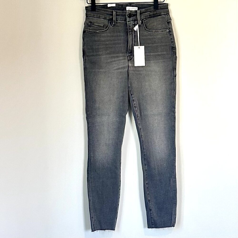 NWT Good American Good Waist Crop Raw Hem Jeans - Size 6 / 28 - Picture 2 of 10